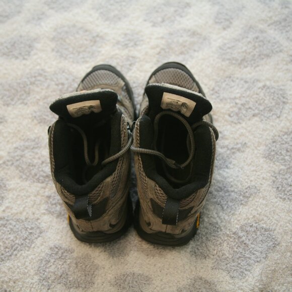 Merrell Women's Moab 2 Waterproof Hiking Boots, Size 5.5, Grey/Light Blue - Picture 4 of 5
